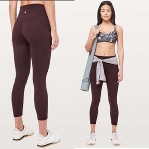 Lululemon In Movement 7/8 Tight Everlux 25" Plum Shadow Sz 12 High Rise